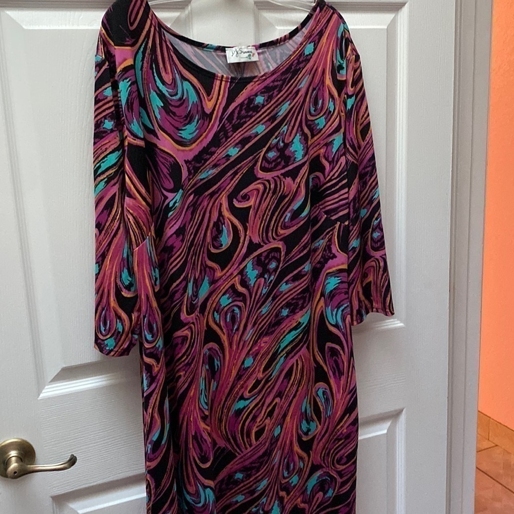 Y womens DJ Summers casual stretch 3/4 sleeve plus size dress 3X